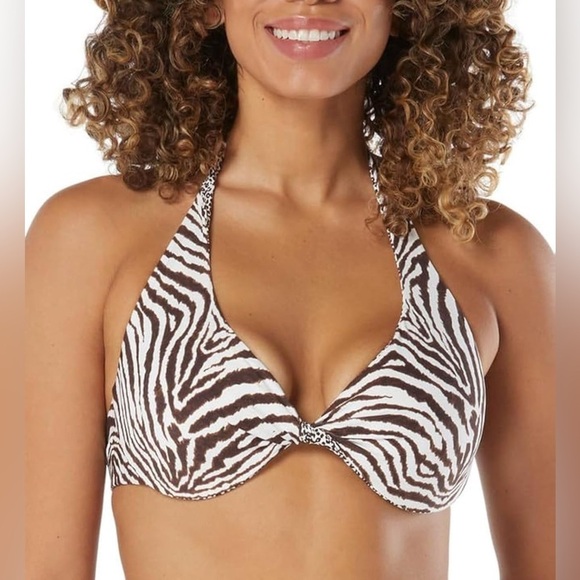 Coco Reef Womens Verso Animal-Print Rev Brown 36C38C 32/34DD 32/34D - Picture 1 of 11